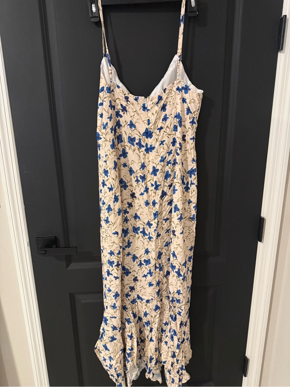 Ash Floral Slip Dress in Cream and Blue by Commense